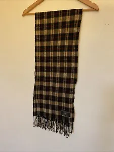 Brown Black Red Plaid Scarf Made in Italy "Cashme" Geoffrey Beene 100% Acrylic - Picture 1 of 5