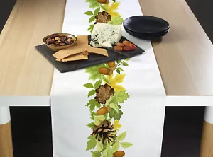 Pine Cones & Leaves Border Table Runners - 12" x 72" or 14" x 108" - Picture 1 of 1