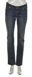 Pantalones de mezclilla informales de algodón para mujer Farmer, talla 28, azul, lavado medio, pierna recta - Imagen 1 de 5