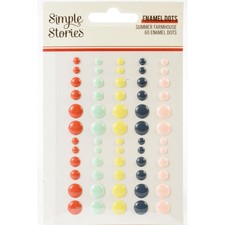 Simple Stories Summer Farmhouse Enamel Dots Embellishments  60pc