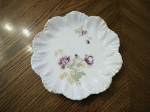Antique CARLSBAD Austria BFHS China Floral Leaf Shaped Decorative Plate 8 3/8" - Picture 1 of 2