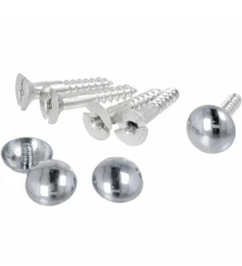 4 x MIRROR SCREWS 40mm/1½" POLISHED CHROME Dome Cap Head Cover Wall Bolt Fixing - Picture 1 of 1