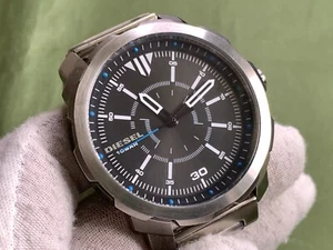 Diesel DZ1786 Machinus Black Dial 10 Atm Silver S/S Strap Quartz Men's Watch - Picture 1 of 21