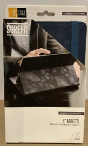 🍒 Case Logic CBUE-1208-DRESSBLUE Surefit Folio for 8" Tablets - Picture 1 of 2