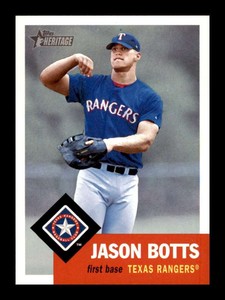 2002 Topps Heritage Jason Botts #307 Rookie RC Texas Rangers