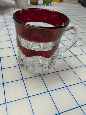 EAPG Duncan Ruby Stained Mug Button Arches Souvenir - Image 1 of 4