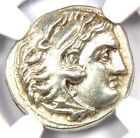 Alexander the Great AR Drachm Greek Coin 336 BC. NGC AU - 5/5 Strike & Surfaces!