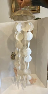 vintage capiz shell wind chimes capiz fish theme 26" H x 8" W - Picture 1 of 5