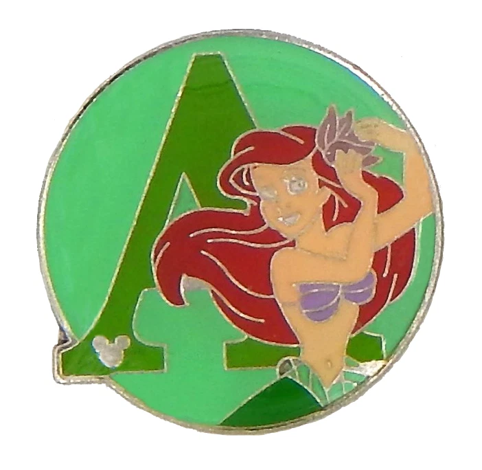 Prendedor comercial individual de Disney colección alfabeto Little Mermaid Ariel "A" ~ Nuevo Foto 1 de 1