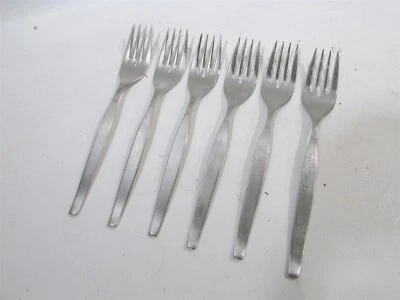 Midcentury Oneida Community Stainless Frostfire 6 Salad Forks - Image 1 of 3