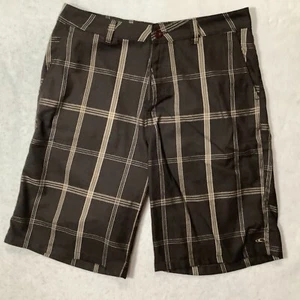 O’Neill Shorts Size 34 Brown Plaid Challenger Mens Skater Surf Vintage - Picture 1 of 14