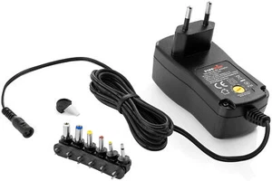 Poppstar Chargeur universelle, Adaptateur secteur AC DC 9-24V 1A avec embouts - Foto 1 di 7
