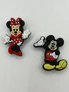 DISNEY MICKEY & MINNIE MOUSE SHOE CHARMS FOR CROCS 2 Pc Set - Picture 1 of 1