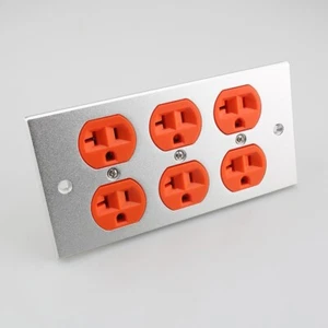 Receptáculos de alimentación de CA HIFI EE. UU. toma de pared grado audio enchufe cobre enchapado 6 vías - Imagen 1 de 8