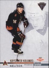 2001-02 (COYOTES) Titanium Retail #176 Krystofer Kolanos Rookie Hockey Card /534
