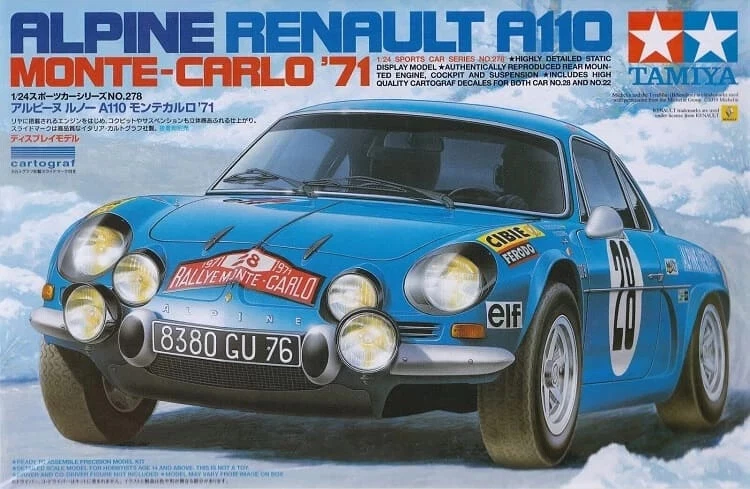 Tamiya 24278 Alpine Renault A110 Monte-Carlo '71 Kit Montaggio 1/24 - Immagine 1 di 2