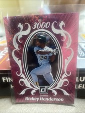 2023 Donruss Baseball Rickey Henderson Mr. 3000 Pink Firework Parallel #m3K-6
