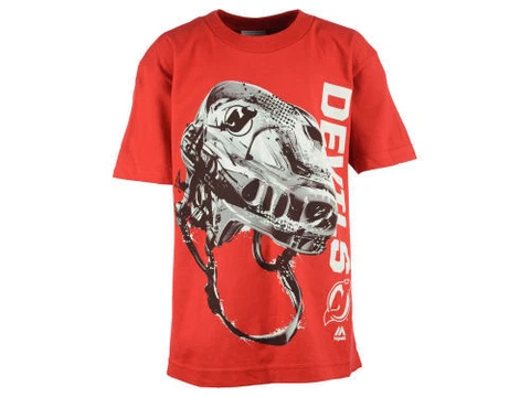 NEW JERSEY DEVILS NHL MAJESTIC YOUTH ODD MAN RUSH HELMET SHIRT S-M-L-XL Cover