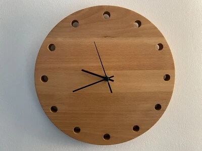 Wanduhr Holz Buche rund handgefertigt - Bild 1 von 4