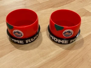 New York NY METS Home Run Apple Ice Cream Nuts Snack Bowls Cups - Lot of 2 - SGA - Picture 1 of 2