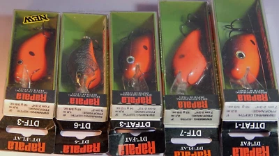 5 señuelos de buceo Fiery Red Crawdad Rapala Dive-to RCW DT/DTF/DTFAT 1'/3'/6'/7' - NUEVOS Foto 1 de 4
