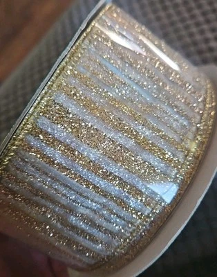 Kirkland Wire Edged Sheer Ribbon with Gold and Silver Glitter Accent 50yd X 2.5i - Image 1 of 4