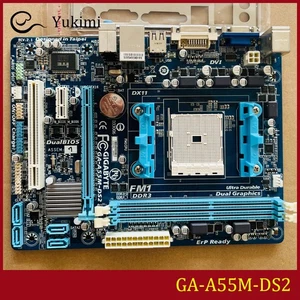FOR GIGABYTE GA-A55M-DS2 DDR3*2 32GB AMD VGA DVI Micro ATX Motherboard Test OK - Picture 1 of 7