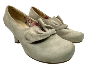 Hotter Donna Court Suede Shoes Cream Heels UK 5 EXF Extra Wide US 7 EU 38 - Picture 1 of 23
