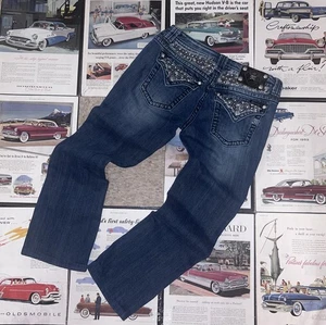 Miss Me Jeans Damen 31 Bootcut JP6152B bestickt Denim Strass Taschen - Bild 1 von 14