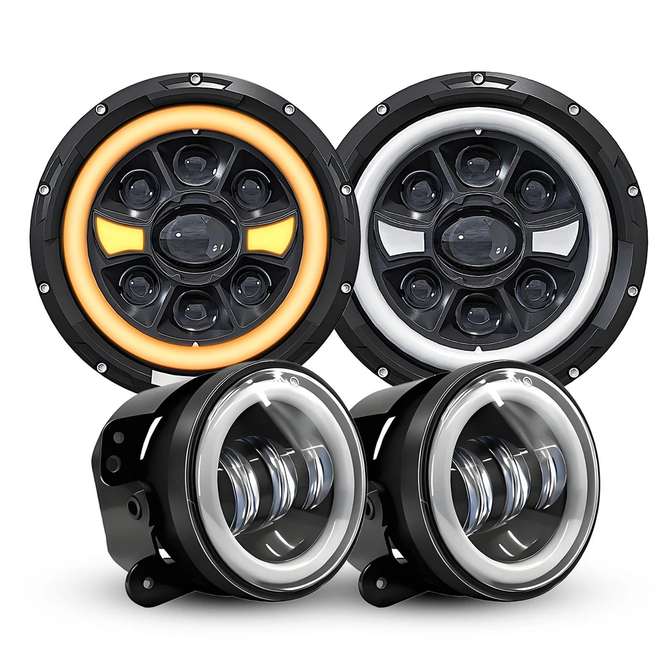 Faros LED de 7" luces antiniebla de 4"" para Hummer H1 1992-2006 súper brillantes reemplazar Foto 1 de 4