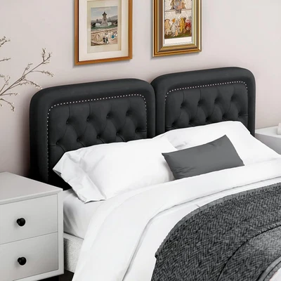 Cabecero Tapizado Mechonado King Size, Botón Altura Ajustable King Head Board Foto 1 de 4