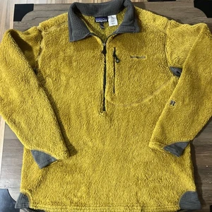 Vintage Patagonia R2 Fleece Body Rug Deep Pile Pullover Mens XL Tequila Gold - Bild 1 von 17