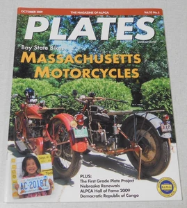 ALPCA PLATES magazine October 2009 Massachusetts motorcycle license plates - Picture 1 of 1