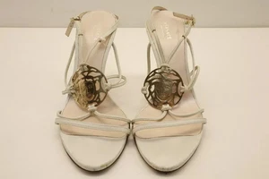 Versace White High Heel Sandals - Sz 38 1/2 #41 - Picture 1 of 8