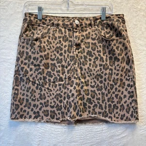 Kensie Jeans minigonna stampa leopardata donna taglia 8 orlo sfilacciato casual mob moglie - Foto 1 di 8