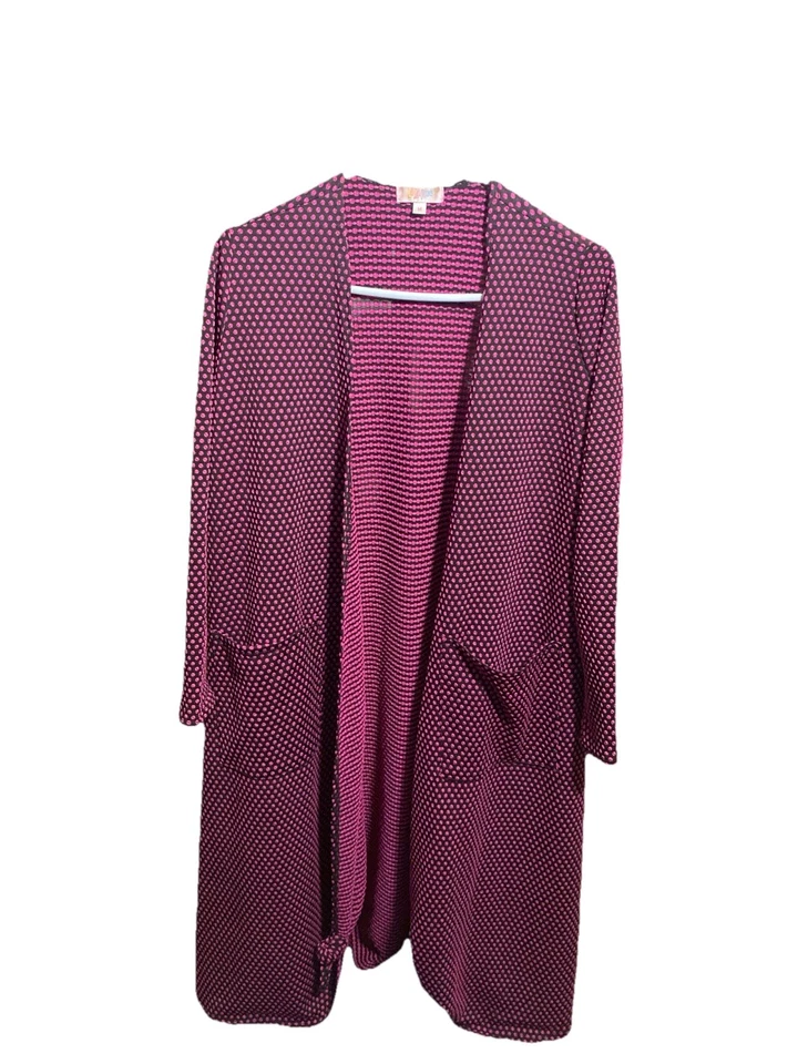 Cárdigan Largo Plumero Lularoe Sarah Negro Rosa Lunares Talla M Foto 1 de 1