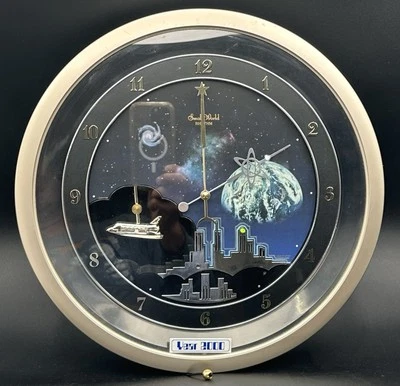 Small World Rhythm Fantasy Dancing Hands Wall Clock 4MH689 Space Shuttle AS IS - Image 1 of 4