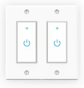 WiFi Smart Light Switch 2-Gang Light Switch Remote for Alexa & Google IFTTT US - Picture 1 of 7
