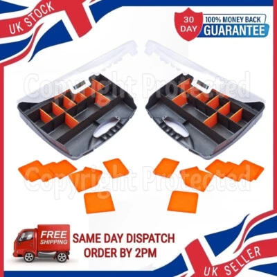 TWO STORAGE ORGANISERS BOX 23 COMPARTMENT TACKLE  TOOL SCREW NUT BOLT CARRY CASE - Image 1 of 4
