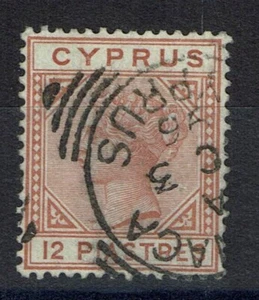 CYPRUS SG37 1893 12p ORANGE-BROWN USED (d) - Picture 1 of 1