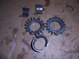 MOTO GUZZI V35C '83' EXHAUST DOWNPIPES MOUNTING CLAMPS AND SPLIT COLLETS. - Picture 1 of 6