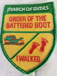 March of Dimes ORDER OF THE BATTERED FOOT Embroidered Sew On 4" Patch Vintage - Picture 1 of 2