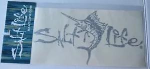 Adesivo decalcomania pesce vela firma Salt Life nero medio - Foto 1 di 3