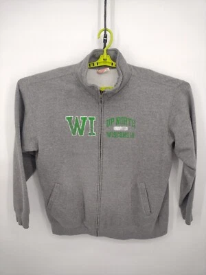 Wisconsin Up North Jacket Mens 2XL Full Zip Sweater Mock Neck Logo Fleece SIze - Image 1 of 4