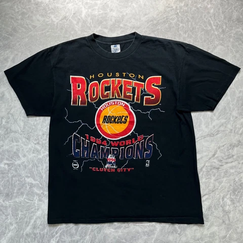 VTG 90s NBA HOUSTON ROCKETS 1994 WORLD CHAMPIONS LIGHTNING T-SHIRT SIZE XL Cover