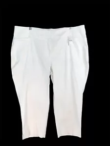 NWT Lane Bryant 4-Season Signature Fit Capri Women's Size 26 White Classic - Picture 1 of 15