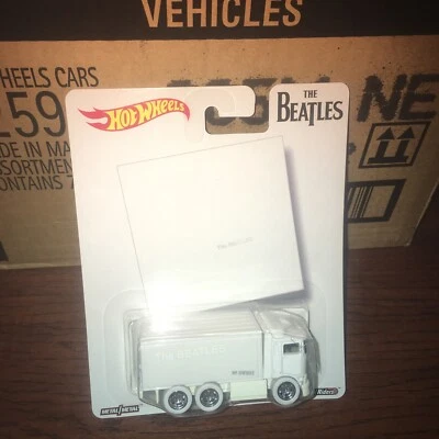 Hot Wheels Pop Culture Beatles WHITE ALBUM Hiway Hauler Real Rider Tires 1:64   - Image 1 of 4