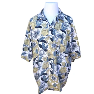 Mod-O-Doc Men's Blue Floral Short Sleeve Button Up Shirt XL/BGR - Picture 1 of 10