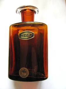Vintage Holmegaard Denmark Amber Glass Bar Swig Jug Liquor Decanter - Picture 1 of 8