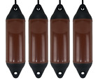 4 x HURRICANE Vortex Boat Fenders: Brown PM02 - FREE ROPE + INFLATED